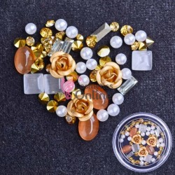 Decor pentru unghii 3D mixt CMX56 Gold Rose
